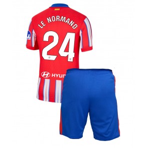 Atletico Madrid Robin Le Normand #24 Replica Home Stadium Kit for Kids 2024-25 Short Sleeve (+ pants)